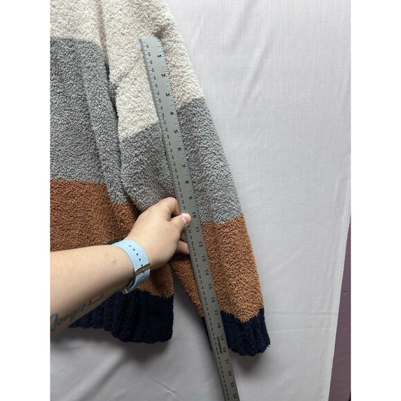 Thread And Supply Women’s Large Plush Striped Fuzzy Sweater Long Sleeve Pullover - Picture 4 of 7